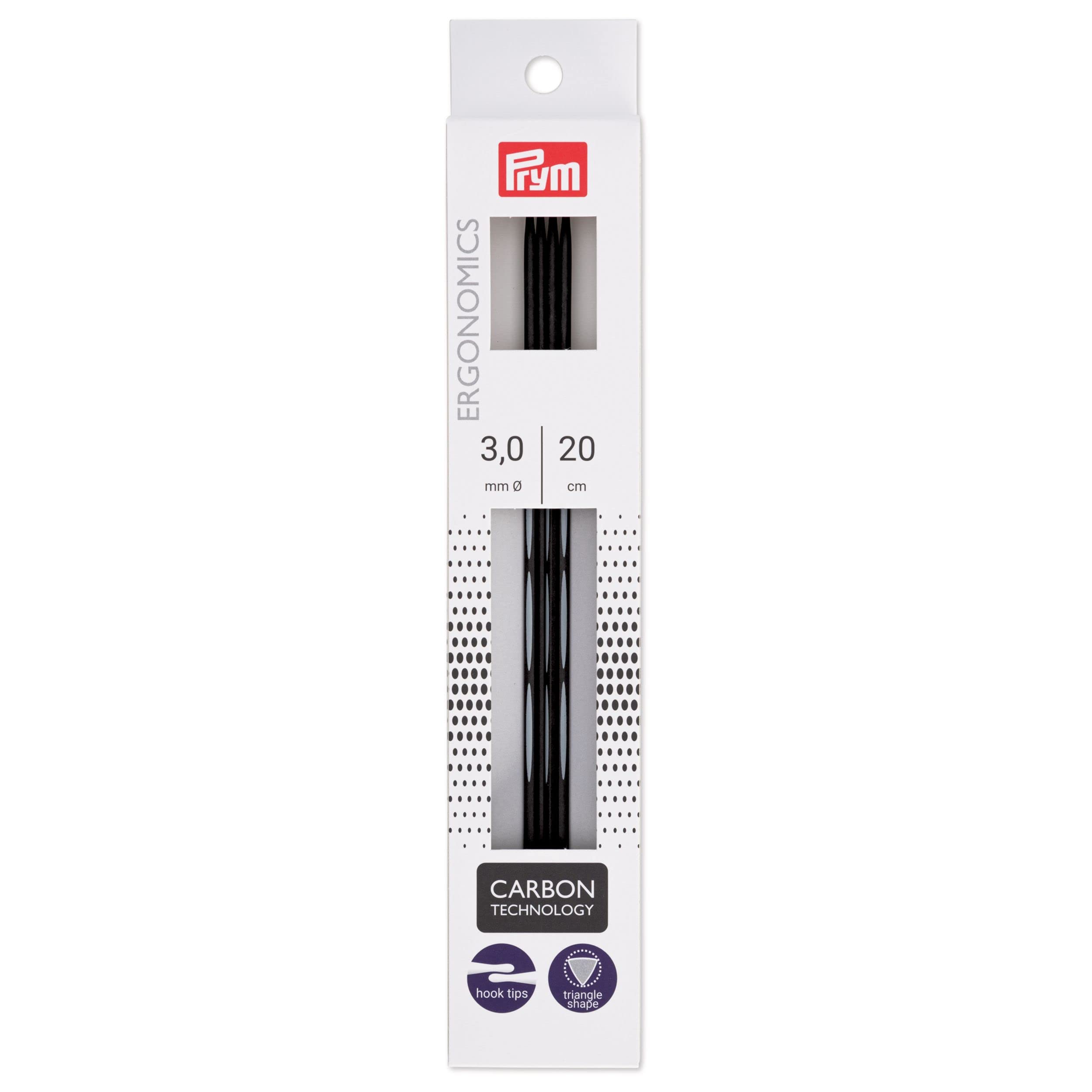 

Prym Egonomic Carbon Вязальные спицы 5 PRM194222, Спицы, 20см, 3.0мм, Черный, чёрный