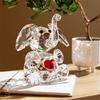 Cute Crystal Elephant Figurines Cut Glass Art Ornament Elephant Statues Animal Collectibles for Home Office Decorations