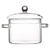 High-Temperature Resistant Glass Pot with Lid, Double-Ear Design for Ramen and Open Flame, Stainless Steel, Large Capacity