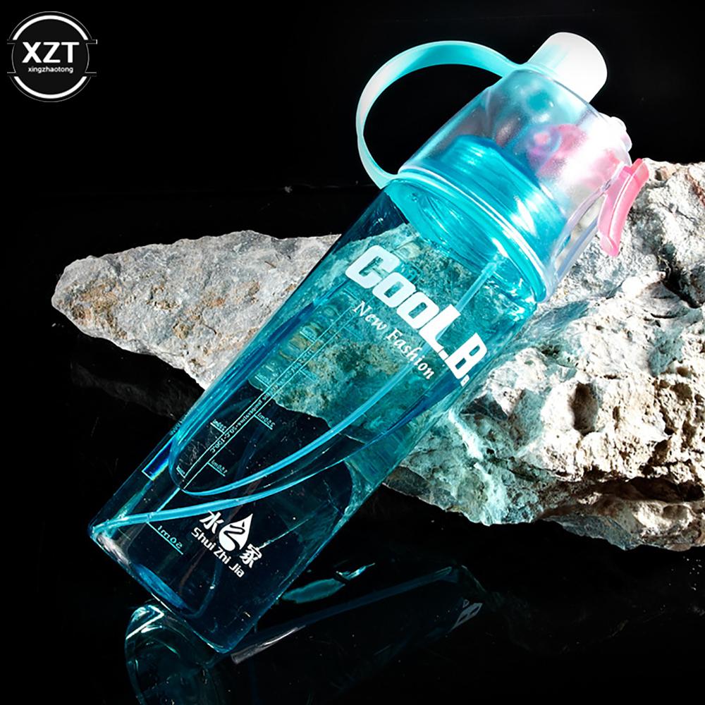 400/600ML Water Bottle With Straw Drink Spray Cup Cycling Hiking Outdoor Sports Solid Plastic Spray Cool Outdoor Water Bottle