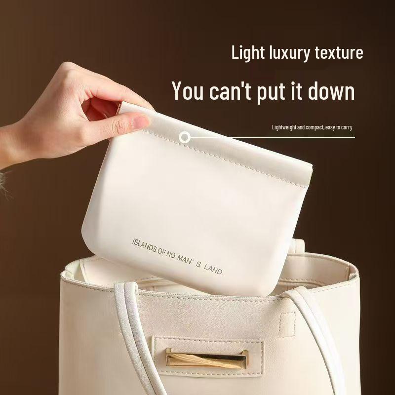 Automatic Closure Earphone & Coin Purse: Mini Portable PU Makeup Bag & Pick Holder