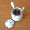 Stylish stainless steel teapot with tea made in Arita ware built-in strainer, Japan, style, "Urara" U-type teapot, 400ml.