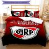 3pcs Club Atlético River Plate Pattern Bedding Set Duvet Cover Set Includes Duvet Cover &pillowcases,perfect All Season Bedroom Decoration&gift