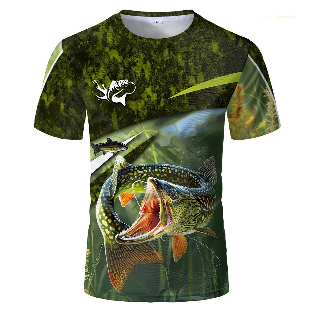 Short Sleeve Fishing Graphic T-Shirt, Ideal for Outdoor Angling Enthusiasts