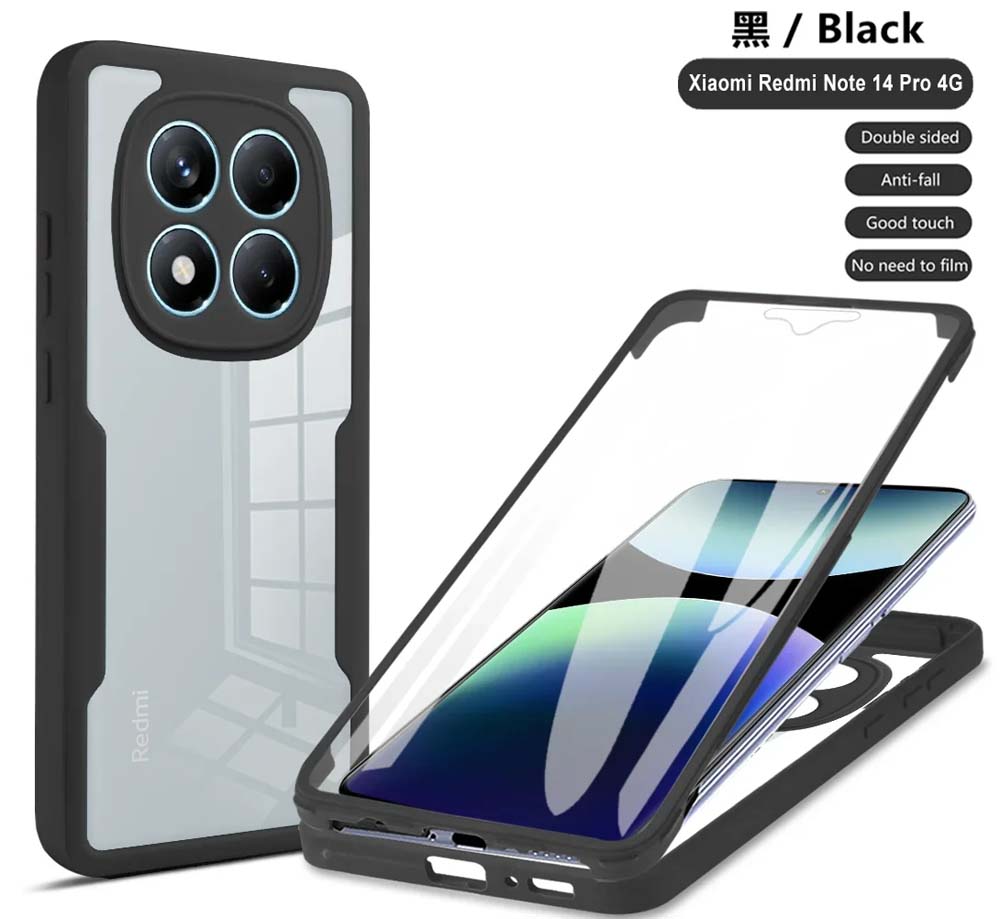 360 Full Cover Case For Redmi Note 14 Pro Plus + Funda For Redmi Note 14 4G 5G A3 14C Screen Protection Phone Cover