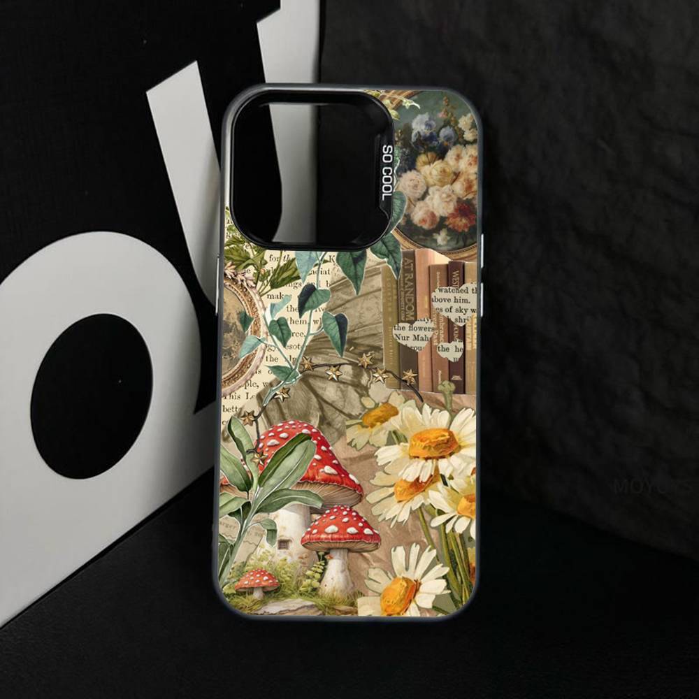 

Чехол для телефона с коллажем из мультяшных грибов для iPhone 17 16 15 14 13 12 11 XS XR X Pro Max Plus Цветной Посеребренный Чехол iPhone 17