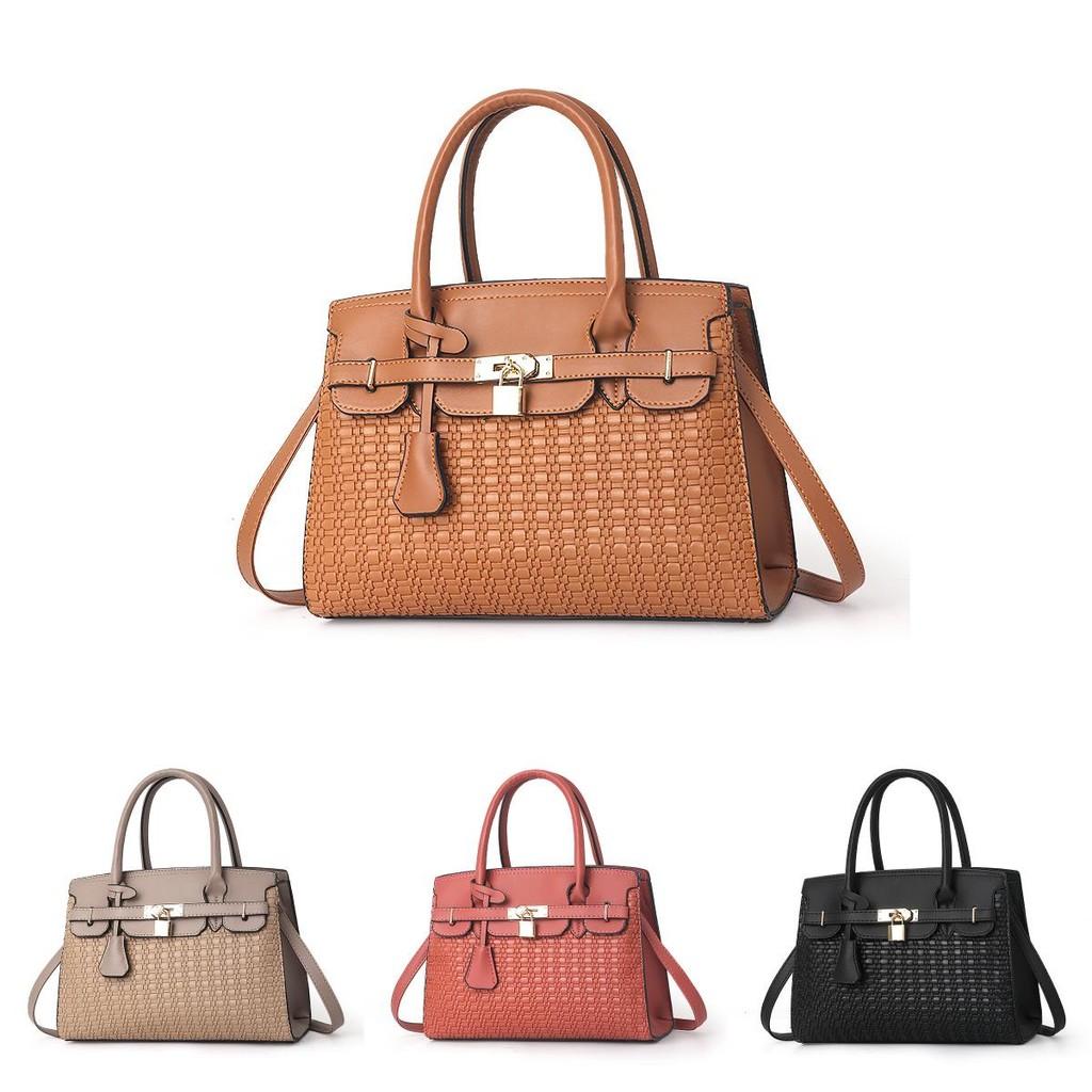 Pu Tote Bag For Women With Printed Design And Lock Closure For Daily Use