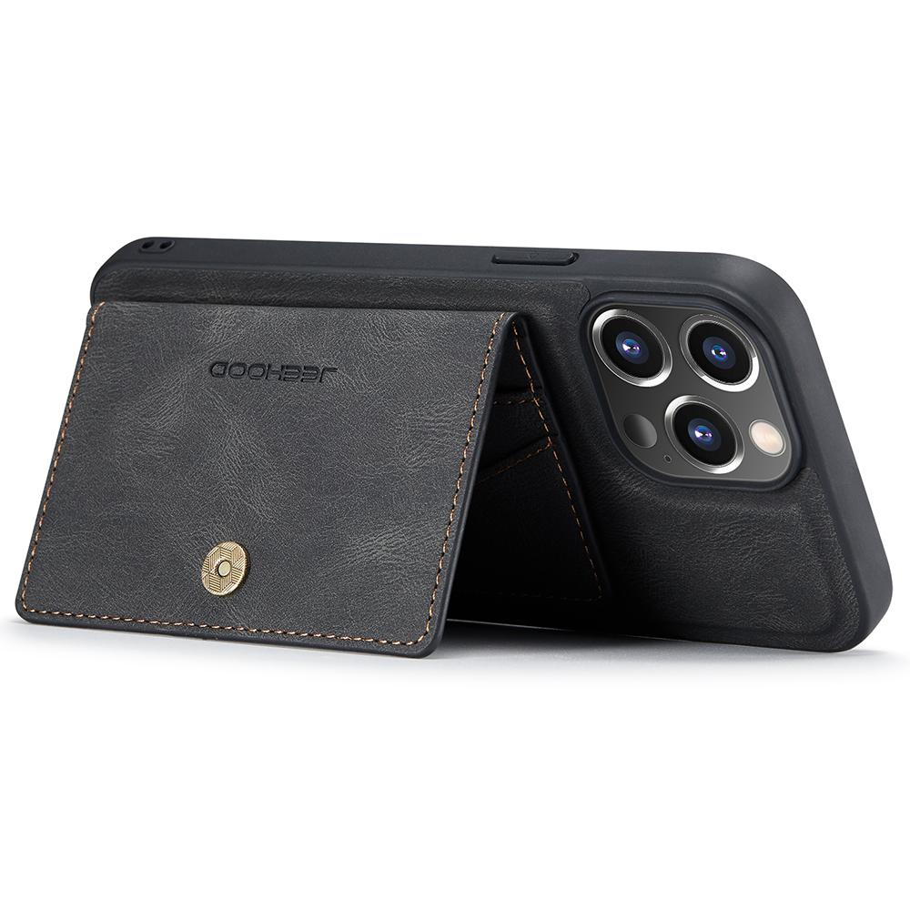 For iPhone 14 Pro Case Leather+TPU Phone Cover Magnetic Detachable with Card Holder Pocket