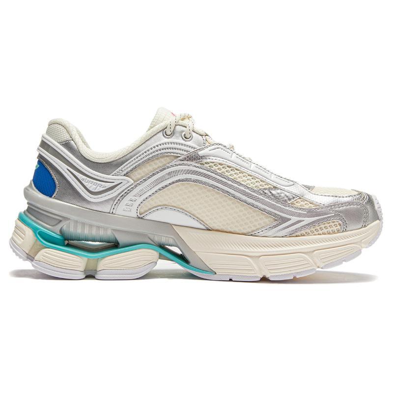 Li Ning Aurora RENEW Cushioning Slip Resistant Abrasion Resistant Low Top Casual Shoes Women's Silver White AGCU044-5