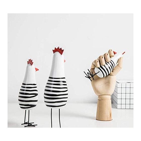 YISHUI Chicken Figurine Scandinavian Goods Cute Chicken Interior Decoration Wooden Set of 3 HP0115