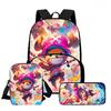 One Piece Lightweight 3PCS School Backpack Set with Front Pocket, Crossbody Bag and Pencil Case, Unisex for Boys Girls Age 6-10