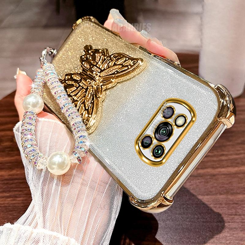 

Pocox3pro Шнурок Покрытие Держатель-бабочка Силиконовый чехол для Xiaomi Mi Poco X3 X5 X6 X7 M6 Pro C75 C65 Ударопрочная подставка Крышка Poco M5s