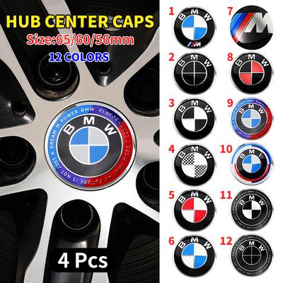 4 Piezas 56MM 60MM 65MM Tapas Centrales de Cubo de Rueda de Coche Pegatina Cubierta de Llanta Insignia Emblema para E39 E87 E60 E46 E53 E90 F10 F20 F25 F30 X5
