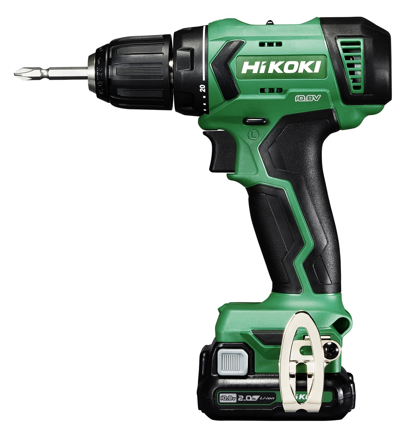 

HiKOKI Cordless Driver Drill DS12DA with First Repair 1 and Charger 10.8V (BS) Warranty, Battery, зелёный