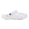 Zueco Clásico Colorido Verano SDS EVA Salpicadura de Tinta Graffiti Cómodo Moderno Versátil Zapatos con Agujeros Unisex Blanco