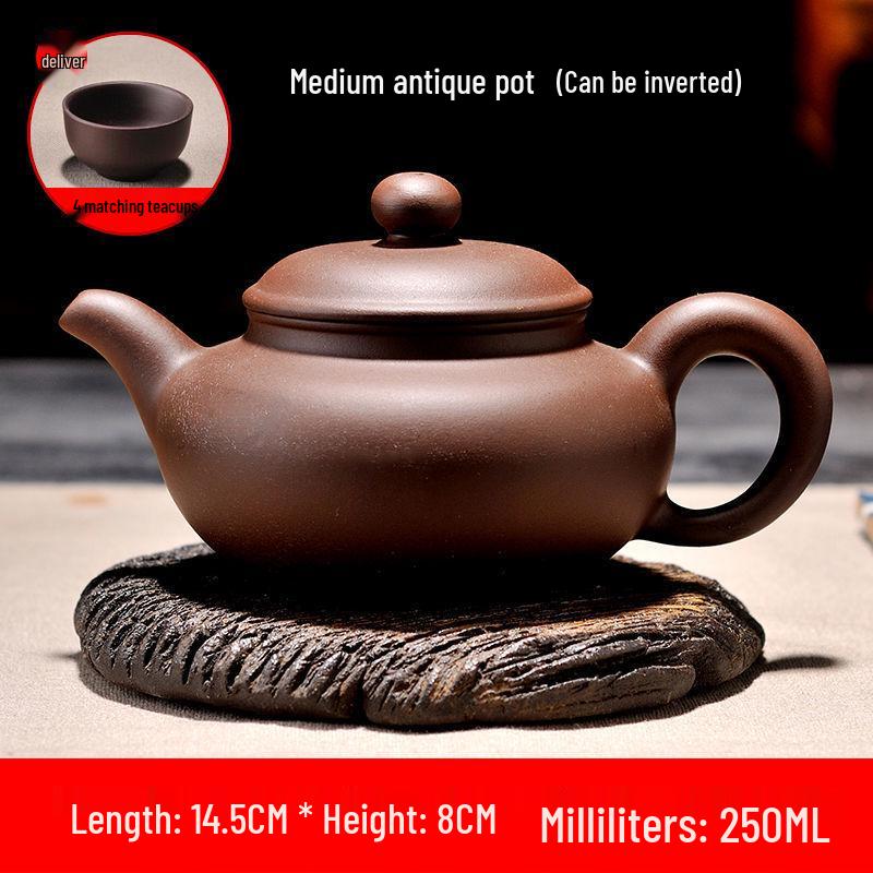 Yixing Large Capacity Purple Clay Teapot with Tea Cup Set for Home Use, Single Pot Kung Fu Tea Set.