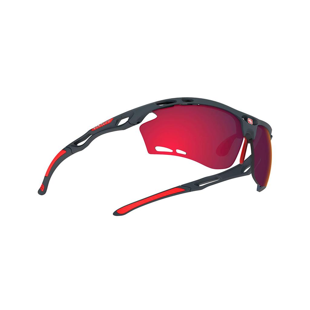 Lunettes de soleil de sport Rudy Project PROPULSE pour la route et dotées d'une monture gris anthracite mate et de verres rouge laser pour le cyclisme, le marathon, le jogging, le triathlon,