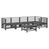 6 Piece Garden Lounge Set with Cushions Grey Solid Wood