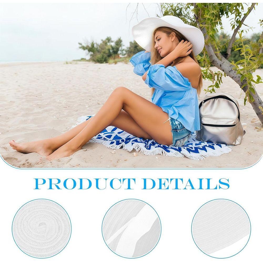 Elegant Wide Brim Sun Hat for Women - Portable Summer Beach and Garden Wear (White)