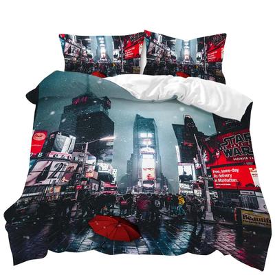 Urban Scenery Duvet Cover Castle Bike Retro Building Traditional British Culture Double Queen King Size Polyester Qulit Cover