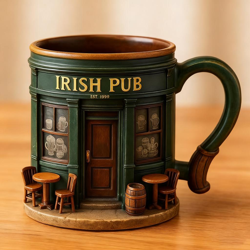Irish Pub Resin Stainless Steel Mug Home Resin Crafts Ornaments
