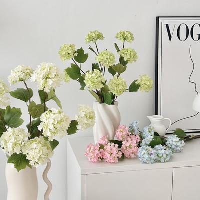 30.3 Inch Artificial Hydrangea Snowball Faux Flowers for Home Living Room Wedding Arch Floral Arrangement Photography Prop