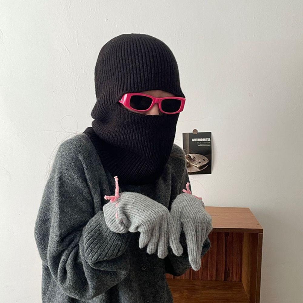 Warm Full Face Knit Hats Windproof Beanies Hat Trendy Ski Mask Hat  Unisex