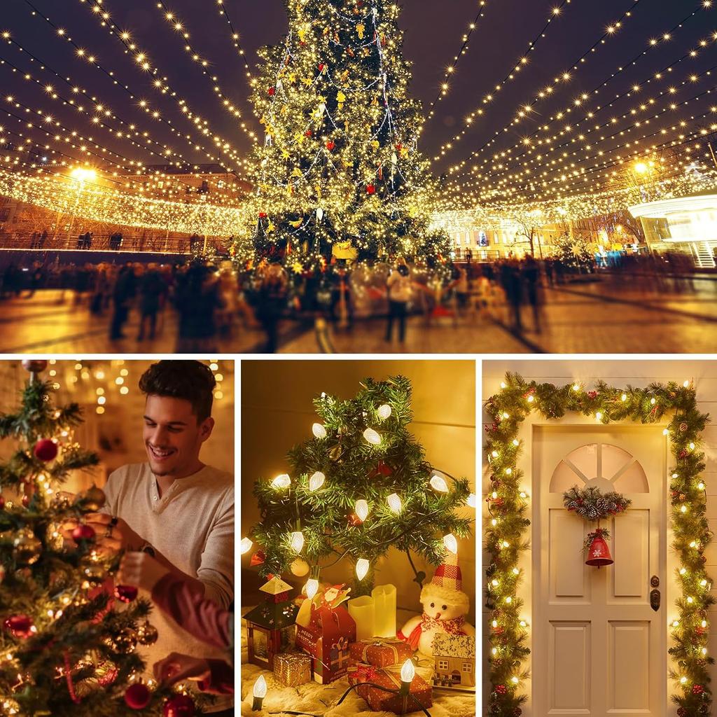 25 Pack C7 Led Replacement Christmas Light Bulb, C7 Shatterproof Led Bulbs for Christmas String Lights, E12 Candelabra Base, Commercial Grade