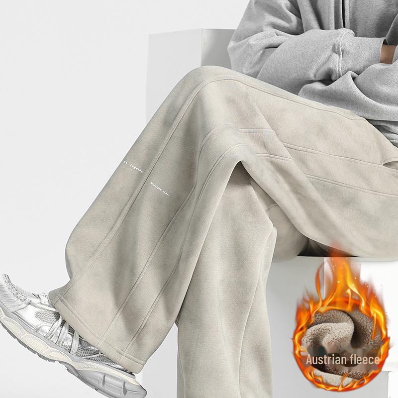 Men's American-Style Loose-Fit Wide-Leg Sweatpants for All Seasons
