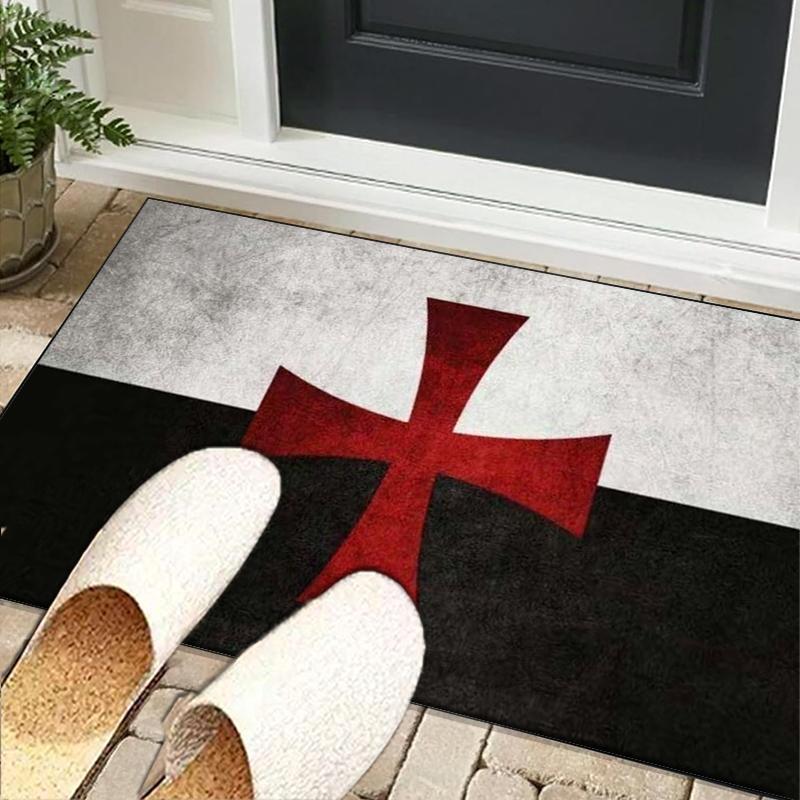 Knights Templar Symbol Office Rug Chair Mat, Game Carpet, Suitable for Front Door, Bedroom, Living Room, Desk, Holiday Gift