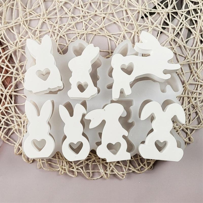 Food Grade Silicone Mold Easter Rabbit Shape Crafting Moulds Soft Flexible Moulds Silicone Texture for Hand-Making