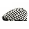 Vintage Check Beret Men Women Cap British Peaked Cap Painter's Cap