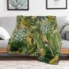 Vintage Grün Tropischer Vogel Dschungel Botanisch Nachtgarten Nachtgarten Überwurf Decke Dekorative Weihnachtsgeschenke Decken