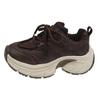 Retro Brown Thick-soled Heightening Dad Shoes for Women 2025 Popular New Autumn Versatile Sports and Leisure Shoes for Women