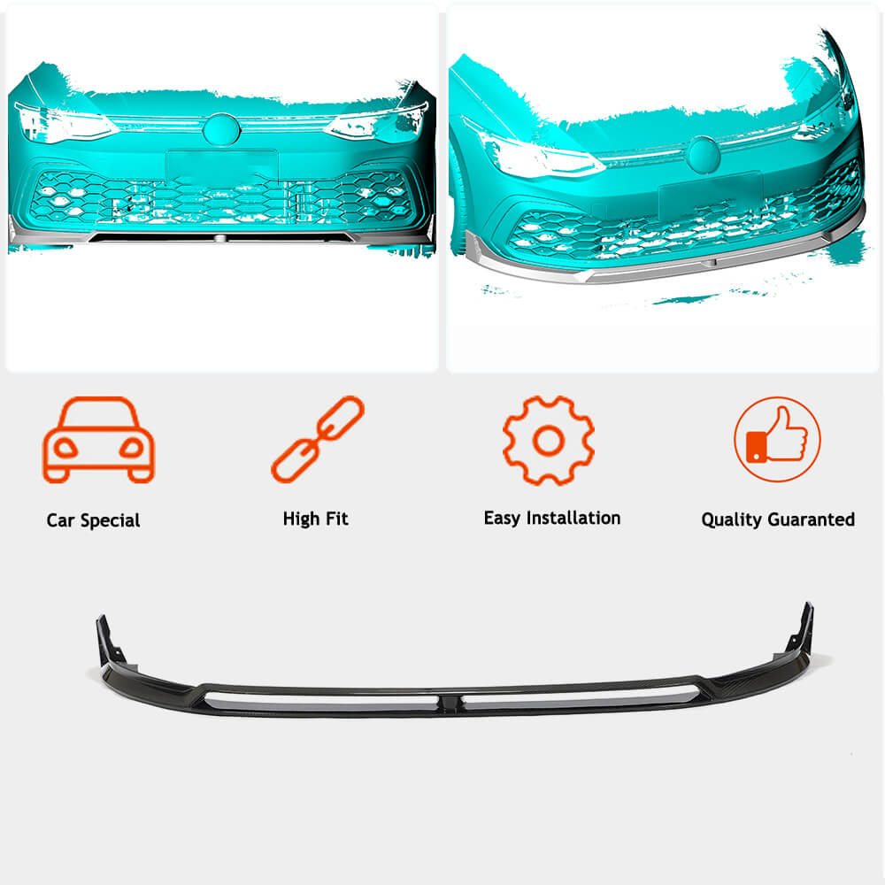 Front Bumper Lip Cover (for GTI HB, Dry Carbon) for Volkswagen Golf 8