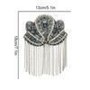 1Pc Beaded Decoration Diamond Tassel Epaulets Detachable Sparkling Shoulder Tassel Epaulet Rhinestone Hand-Beaded Fabric Patch