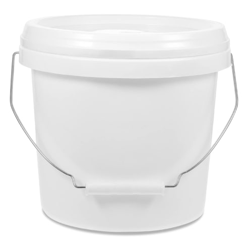 Housoutil Paint Bucket, Round Bucket with Lid, Convenient Handle, Lightweight for Art Pigment Storage
