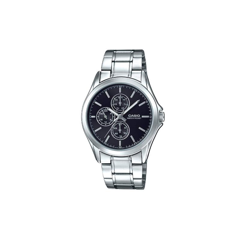 CASIO 30 meters waterproof, fashionable and versatile, Quartz, es, men's watches, black dial MTP-V302D-1A