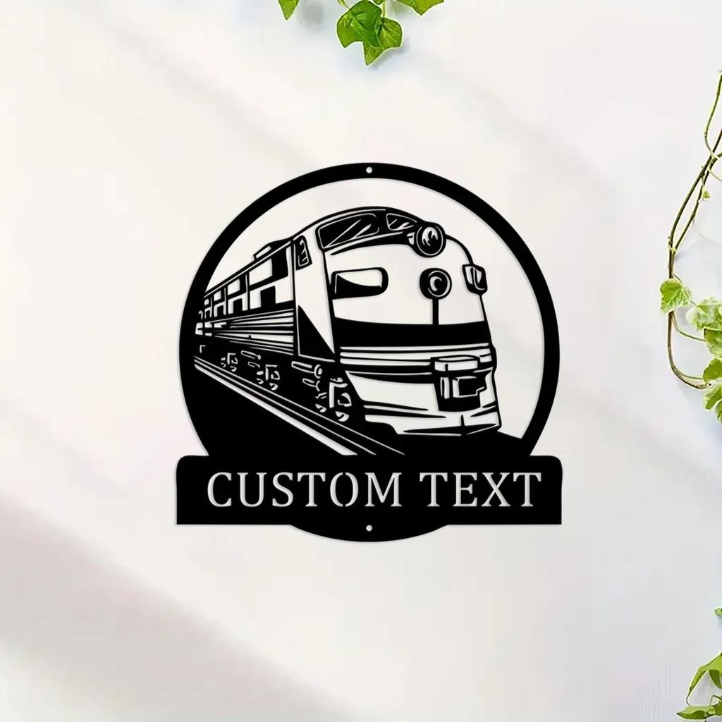 Personalized Locomotive Metal Wall Art, Custom Train Name Sign Home Decor, Vintage Railway Metal Wall Decor