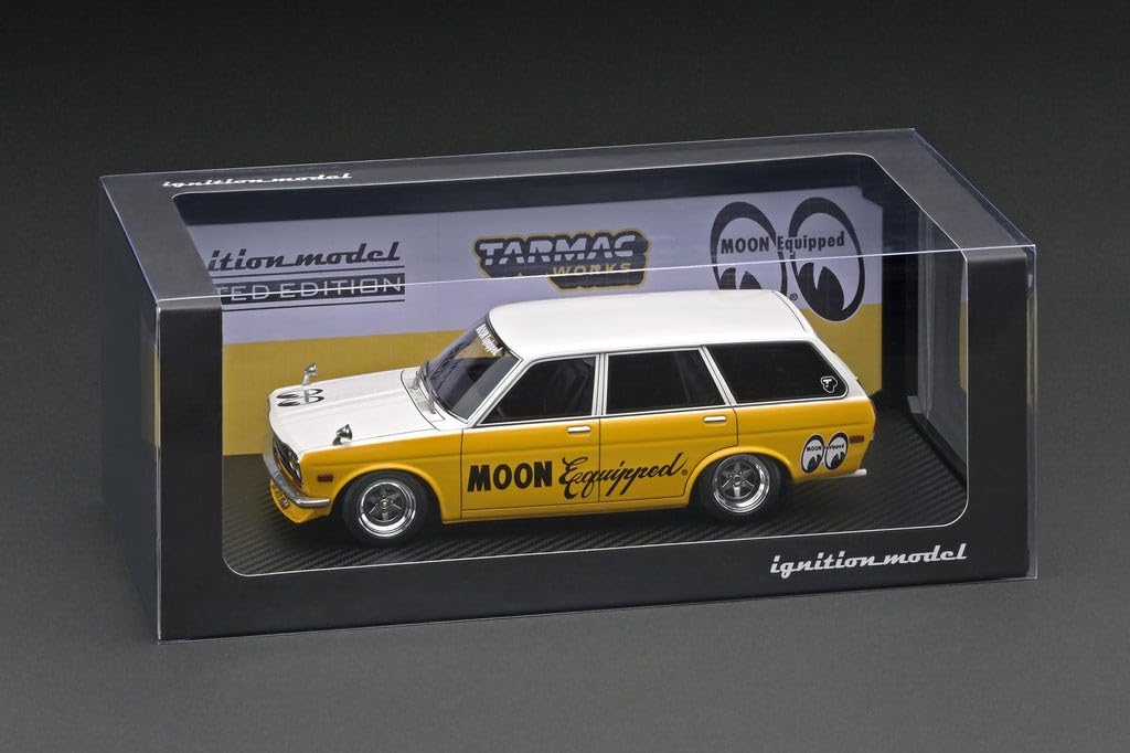 TARMACWORKS ignition model Datsun Bluebird Wagon Finished Product × 1/18 (510) Yellow/White