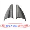 For Benz A-Class CLA 2019-23 Carbon Fiber A Pillar Front Triangle Cover Trim 2pc