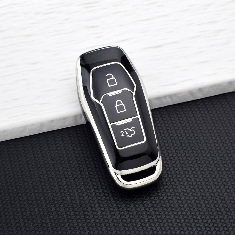 

Soft TPU Key Case for Ford Mustang Edge Explorer Fusion Mondeo Kuga Smart 3 Buttons Remote Car Key Fob Cover Holder KeyChain