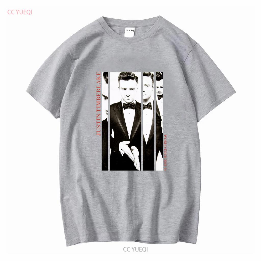 Justin Timberlake Anzug Krawatte Tour Welttermine 2013 14 2014 T-Shirt Klein Lang- Oder Kurzarm Vintage Gewaschen Unisex
