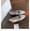 Grape Mom Fashion Huizhou Women's Shoes Folded Silver Single Shoes Women's Low Heel Korean Edition Single Shoes 20254 Spring Women's Shoes