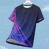 Fashion Breathable Gradient Print Sports T-Shirt Outdoor Run Fitness Tops Summer Trend Casual Short Sleeve Tees
