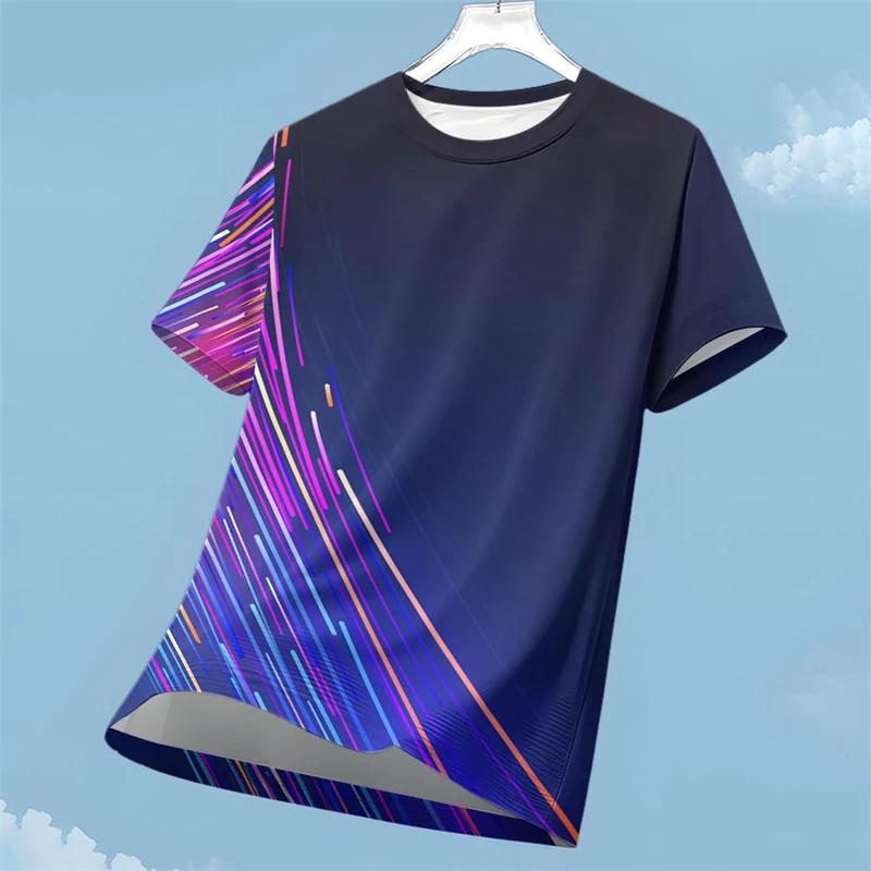 Fashion Breathable Gradient Print Sports T-Shirt Outdoor Run Fitness Tops Summer Trend Casual Short Sleeve Tees