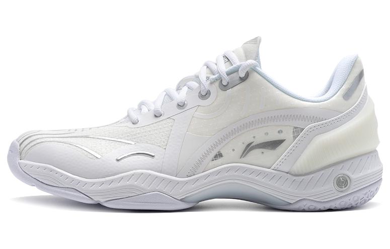 Li Ning Raid Амортизация, Износостойкие Низкие Бадминтонные Кроссовки Унисекс Белый Бежевый AYZT009-3 45