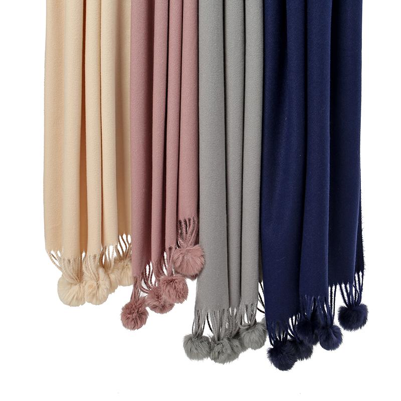Fashion Winter Cashmere Scarf Women Thick Warm Pashmina Shawl Wraps Solid Color Tassel Lady Blanket Echarpe Bufanda Muslim Hijab