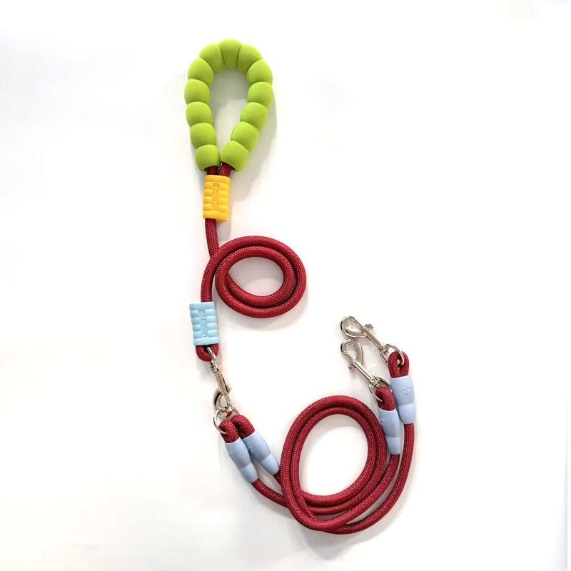 One To Two Pet Traction Rope Dopamine Cloud Foam Outdoor Double Headed Dog Walking Rope P Rope Explosion Proof Punch