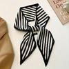 Black Printed Series Silk Scarf Hair Band Ribbon Tied-Up Hair Long Bow Vintage Satin Ribbon Neckerchief Hair Accessories
